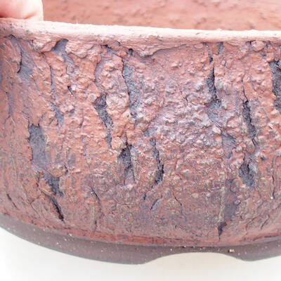 Bonsaischale aus Keramik 21 x 21 x 8 cm, Farbe rissig - 2
