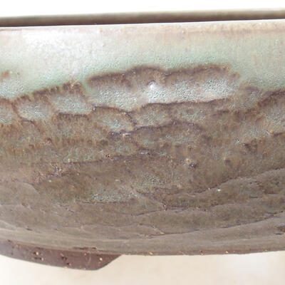 Bonsaischale aus Keramik 22 x 22 x 6 cm, Farbe braun - 2