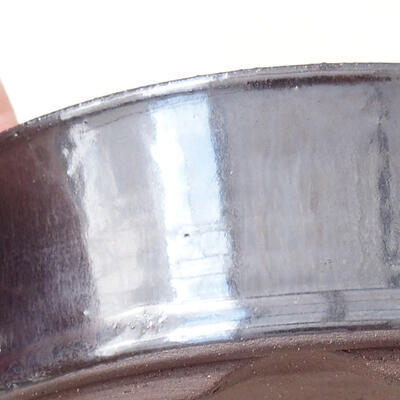 Bonsaischale aus Keramik 15 x 15 x 4,5 cm, metallfarben - 2