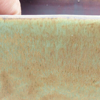 Bonsaischale aus Keramik 10 x 10 x 7 cm, Farbe grün - 2