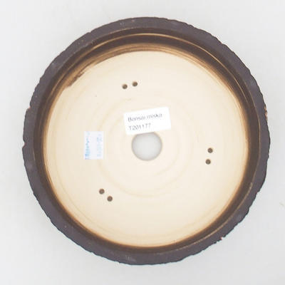 Keramische Bonsai-Schale 18 x 18 x 6 cm, Farbe rissig - 2