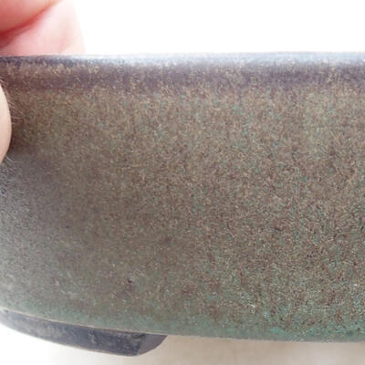 Bonsaischale aus Keramik 18,5 x 16,5 x 5 cm, Farbe braun-grün - 2