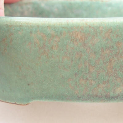 Keramische Bonsai-Schale 12,5 x 10 x 3,5 cm, Farbe grün - 2