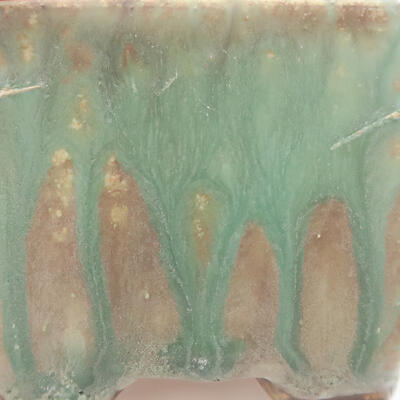 Keramik-Bonsaischale 6,5 x 6,5 x 5 cm, Farbe grün - 2
