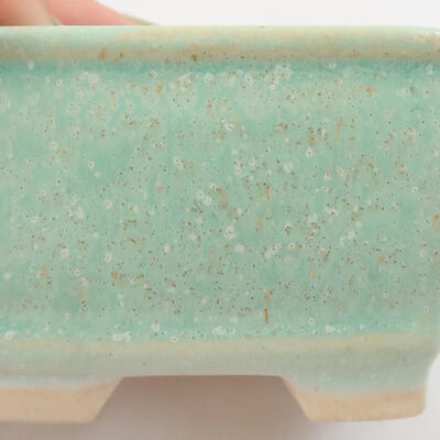 Keramik-Bonsaischale 6,5 x 6,5 x 4 cm, Farbe grün - 2
