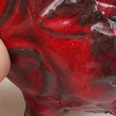 Keramikschale 7 x 6,5 x 6 cm, Farbe rot - 2