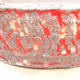 Bonsaischale aus Keramik 20,5 x 20,5 x 7 cm, rissige rote Farbe - 2/3