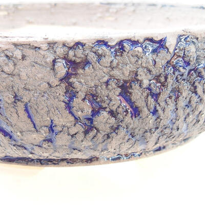 Bonsaischale aus Keramik 19,5 x 19,5 x 6,5 cm, Farbe grau-blau - 2