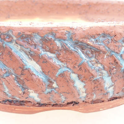 Bonsaischale aus Keramik 23 x 23 x 6,5 cm, Farbe grau-blau - 2