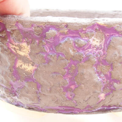 Bonsaischale aus Keramik 18 x 18 x 7 cm, Farbe grau-violett - 2