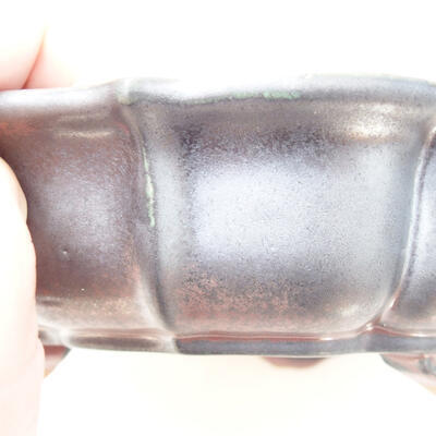 Keramik-Bonsaischale 15 x 15,5 x 4,5 cm, metallfarben - 2