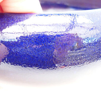 Bonsaischale aus Keramik 12,5 x 12,5 x 6,5 cm, Farbe blau - 2