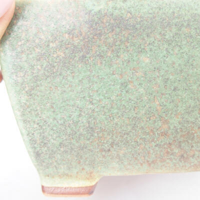 Keramik-Bonsaischale 9,5 x 9,5 x 5,5 cm, Farbe grün - 2