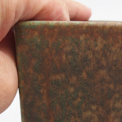 Keramik-Bonsaischale 7 x 7 x 9,5 cm, Farbe grün - 2