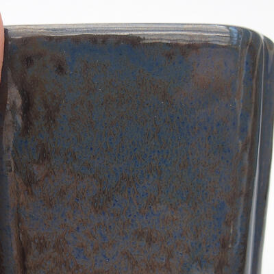 Keramik-Bonsaischale 7 x 7 x 9 cm, Farbe blaugrau - 2