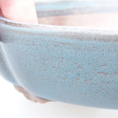Bonsaischale aus Keramik 17,5 x 15,5 x 4,5 cm, Farbe blau - 2