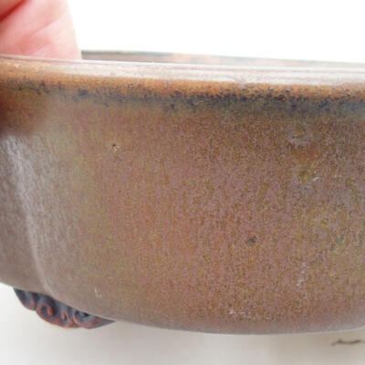 Bonsaischale aus Keramik 14 x 13 x 5 cm, Farbe braun - 2
