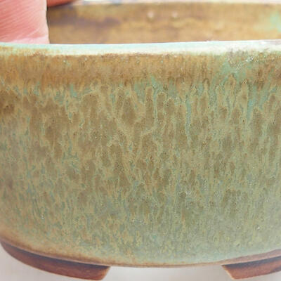 Bonsaischale aus Keramik 7,5 x 7 x 3,5 cm, Farbe grün - 2
