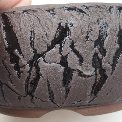 Bonsaischale aus Keramik 14,5 x 14,5 x 6 cm, rissige Farbe - 2