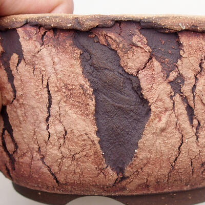 Bonsaischale aus Keramik 13,5 x 13,5 x 7 cm, rissige Farbe - 2