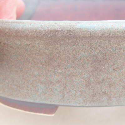 Keramische Bonsai-Schale 12 x 11 x 3 cm, braun-blaue Farbe - 2