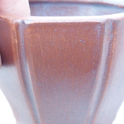 Bonsaischale aus Keramik 6,5 x 6,5 x 5,5 cm, metallfarben - 2