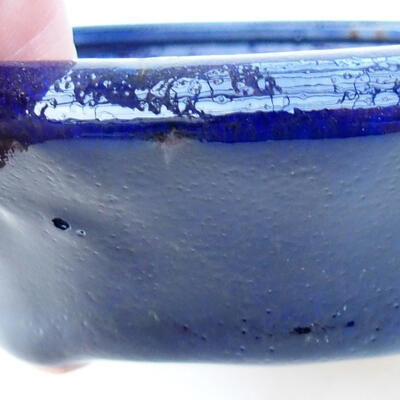 Bonsaischale aus Keramik 12,5 x 12,5 x 4 cm, Farbe blau - 2