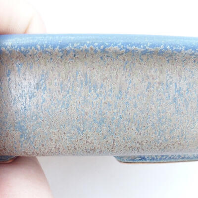 Bonsaischale aus Keramik 14,5 x 10 x 3,5 cm, Farbe braun-blau - 2
