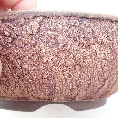 Bonsaischale aus Keramik 17 x 17 x 6 cm, Farbe rissig - 2