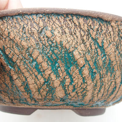 Bonsaischale aus Keramik 17,5 x 17,5 x 6 cm, Farbe Rissgrün - 2