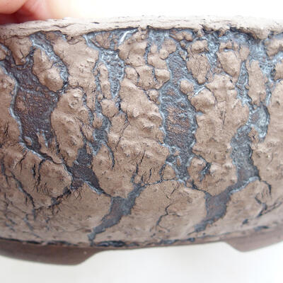 Bonsaischale aus Keramik 23,5 x 23,5 x 7,5 cm, Riss schwarz - 2