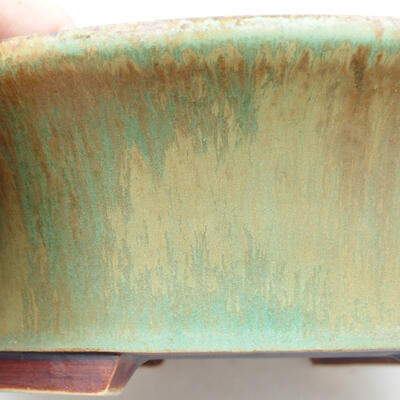 Keramik-Bonsaischale 32,5 x 28 x 8 cm, Farbe braun-grün - 2