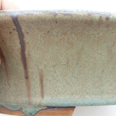 Keramik-Bonsaischale 33 x 28,5 x 8 cm, Farbe braun-grün - 2