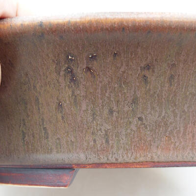 Bonsaischale aus Keramik 32,5 x 28 x 8 cm, Farbe braun - 2