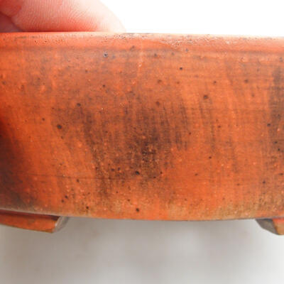 Bonsaischale aus Keramik 18 x 16 x 5,5 cm, Farbe orange-braun - 2