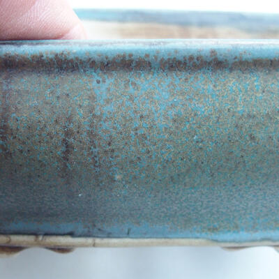 Bonsaischale aus Keramik 15 x 12 x 5,5 cm, Farbe blau-braun - 2
