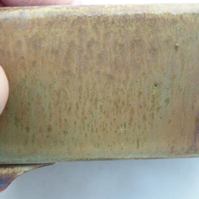 Bonsaischale aus Keramik 13 x 10,5 x 5,5 cm, Farbe braun-grün - 2