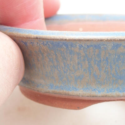Keramische Bonsai-Schale 8 x 8 x 2 cm, Farbe blau - 2