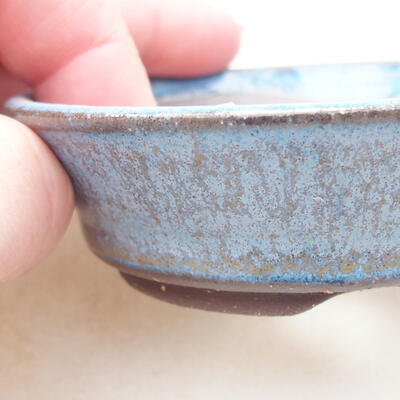 Keramische Bonsai-Schale 8 x 8 x 2,5 cm, Farbe blau - 2