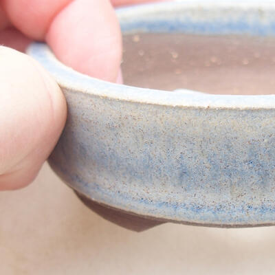 Keramische Bonsai-Schale 8 x 8 x 3 cm, Farbe blau - 2