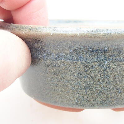 Keramische Bonsai-Schale 10 x 10 x 4 cm, Farbe blau - 2