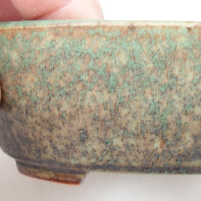 Keramik-Bonsaischale 9 x 7,5 x 3,5 cm, Farbe grün-braun - 2