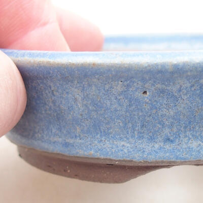 Keramische Bonsai-Schale 9,5 x 9,5 x 2,5 cm, Farbe blau - 2