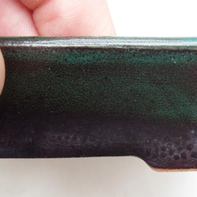 Bonsaischale aus Keramik 10,5 x 9 x 3 cm, Farbe grün - 2