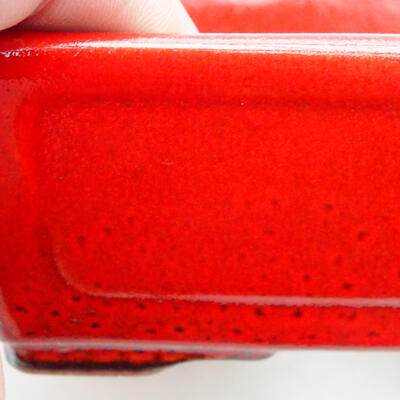Bonsaischale aus Keramik 12,5 x 9 x 4,5 cm, Farbe rot - 2