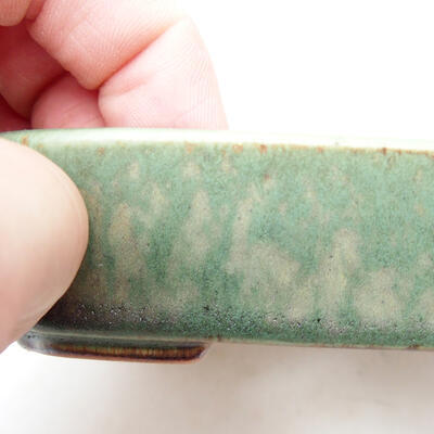 Bonsaischale aus Keramik 12 x 9 x 3 cm, Farbe grün-braun - 2