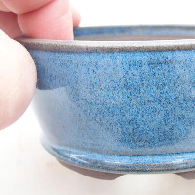 Keramische Bonsai-Schale 9,5 x 9,5 x 4,5 cm, Farbe blau - 2