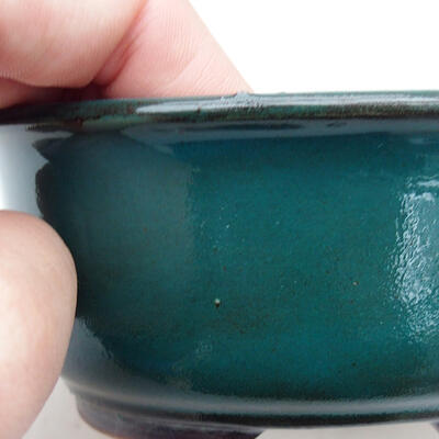 Bonsaischale aus Keramik 11,5 x 9,5 x 5,5 cm, Farbe grün - 2