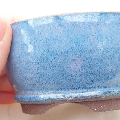 Keramische Bonsai-Schale 8,5 x 8,5 x 4,5 cm, Farbe blau - 2