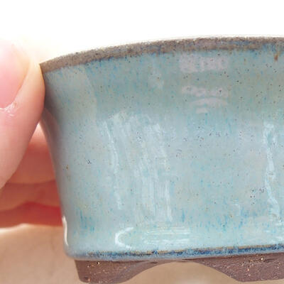 Keramische Bonsai-Schale 8,5 x 8,5 x 4 cm, Farbe blau - 2